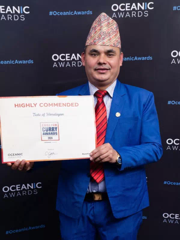 Highly Commended, Nepalese Restaurant of the Year 2024, English Curry Awards - Taste of Himalayan