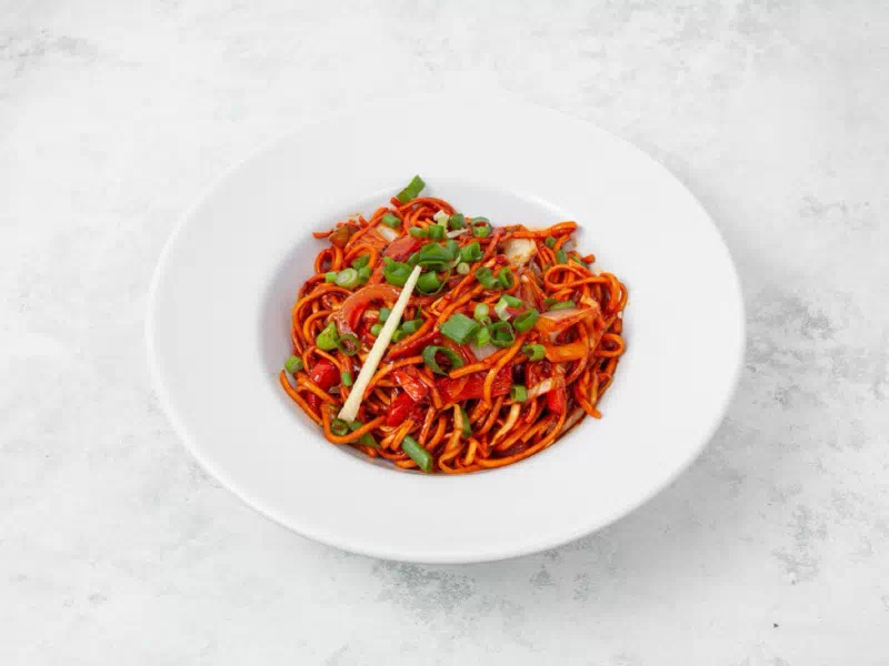 Himalayan Indo-Chinese Vegetable Chow Mein noodles at Taste of Himalayan takeaway in Rowley Regis, Blackheath near Birmingham